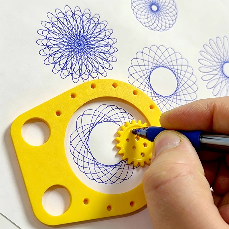 Kids Education Template - Geometri Spirograph Çizim Şablon Seti Boyama