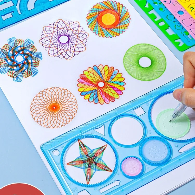 Kids Education Template - Geometri Spirograph Çizim Şablonlar Seti Hayvan